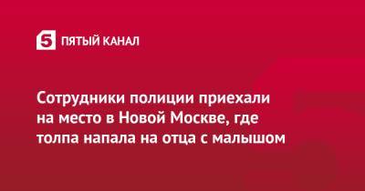 Сотрудники полиции приехали на место в Новой Москве, где толпа напала на отца с малышом - 5-tv.ru - Москва