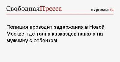 Полиция проводит задержания в Новой Москве, где толпа кавказцев напала на мужчину с ребёнком - svpressa.ru - Москва