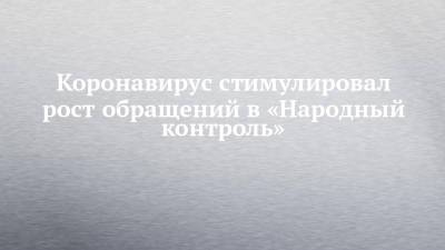 Коронавирус стимулировал рост обращений в «Народный контроль» - chelny-izvest.ru - респ. Татарстан
