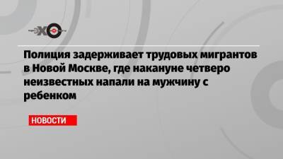 Полиция задерживает трудовых мигрантов в Новой Москве, где накануне четверо неизвестных напали на мужчину с ребенком - echo.msk.ru - Москва
