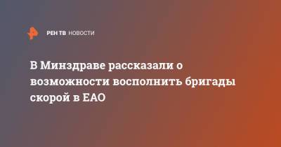 В Минздраве рассказали о возможности восполнить бригады скорой в ЕАО - ren.tv - Россия - Облучье