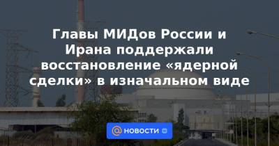 Рафаэль Гросси - Главы МИДов России и Ирана поддержали восстановление «ядерной сделки» в изначальном виде - news.mail.ru - Россия - Иран - Афганистан - Тегеран - Вена