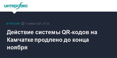 Владимир Солодов - Действие системы QR-кодов на Камчатке продлено до конца ноября - interfax.ru - Москва - Камчатский край