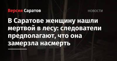 В Саратове женщину нашли мертвой в лесу: следователи предполагают, что она замерзла насмерть - nversia.ru - Саратов - район Заводский, Саратов