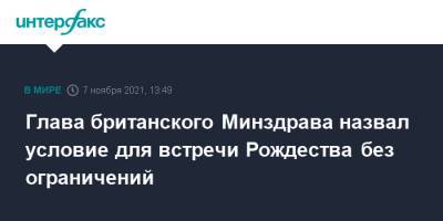 Джавид Саджид - Глава британского Минздрава назвал условие для встречи Рождества без ограничений - interfax.ru - Москва - Англия - Великобритания