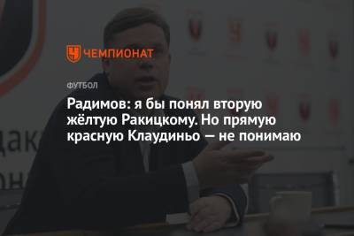 Владислав Радимов - Радимов: я бы понял вторую жёлтую Ракицкому. Но прямую красную Клаудиньо — не понимаю - championat.com