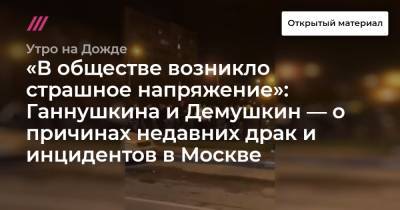 Светлана Ганнушкина - «В обществе возникло страшное напряжение»: Ганнушкина и Демушкин — о причинах недавних драк и инцидентов в Москве - tvrain.ru - Москва