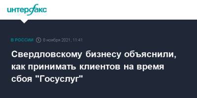 Свердловскому бизнесу объяснили, как принимать клиентов на время сбоя "Госуслуг" - interfax.ru - Москва - Свердловская обл.