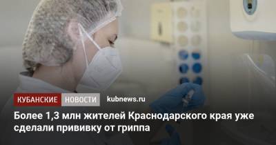 Более 1,3 млн жителей Краснодарского края уже сделали прививку от гриппа - kubnews.ru - Краснодарский край - Кубань