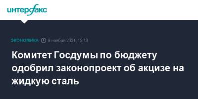 Комитет Госдумы по бюджету одобрил законопроект об акцизе на жидкую сталь - interfax.ru - Москва - Россия