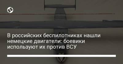 В российских беспилотниках нашли немецкие двигатели: боевики используют их против ВСУ - liga.net - Россия - Украина - Германия - Чехия