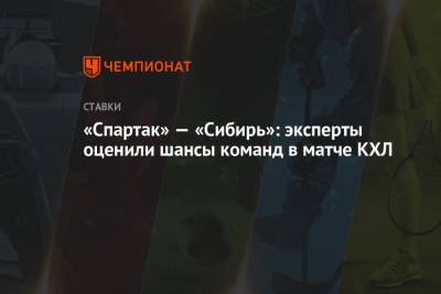 Максим Лебедев - «Спартак» — «Сибирь»: эксперты оценили шансы команд в матче КХЛ - championat.com