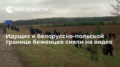 В Белоруссии сняли на видео толпу беженцев, идущих к границе с Польшей - ria.ru - Москва - Белоруссия - Польша - Литва - Минск - Латвия