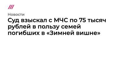 Сергей Генин - Суд взыскал с МЧС по 75 тысяч рублей в пользу семей погибших в «Зимней вишне» - tvrain.ru - Кемерово