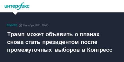 Дональд Трамп - Трамп может объявить о планах снова стать президентом после промежуточных выборов в Конгресс - interfax.ru - Москва - США