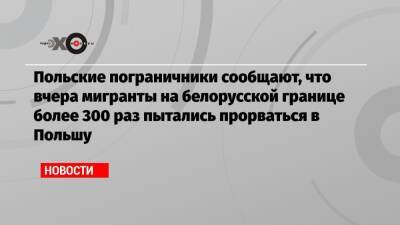 Мариуш Блащак - Матеуш Моравецкий - Польские пограничники сообщают, что вчера мигранты на белорусской границе более 300 раз пытались прорваться в Польшу - echo.msk.ru - Белоруссия - Польша - Варшава
