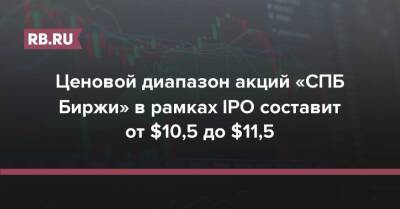 Роман Горюнов - Ценовой диапазон акций «СПБ Биржи» в рамках IPO составит от $10,5 до $11,5 - rb.ru - Санкт-Петербург