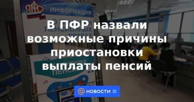 В ПФР назвали возможные причины приостановки выплаты пенсий - news.mail.ru - Россия
