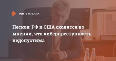 Владимир Путин - Дмитрий Песков - Песков: РФ и США сходятся во мнении, что киберпреступность недопустима - ren.tv - Россия - США