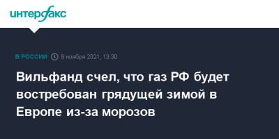 Роман Вильфанд - Вильфанд счел, что газ РФ будет востребован грядущей зимой в Европе из-за морозов - interfax.ru - Москва - Россия - Европа
