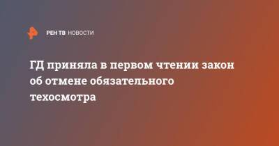 ГД приняла в первом чтении закон об отмене обязательного техосмотра - ren.tv