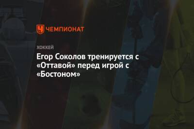 Егор Соколов - Егор Соколов тренируется с «Оттавой» перед игрой с «Бостоном» - championat.com - Бостон - Оттава