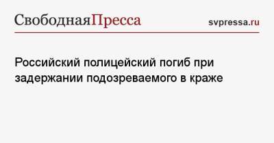 Российский полицейский погиб при задержании подозреваемого в краже - svpressa.ru - Россия - Московская обл. - респ. Карачаево-Черкесия - Карачаевск