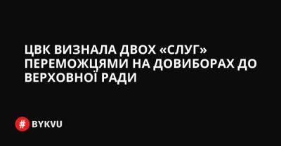 ЦВК визнала двох «слуг» переможцями на довиборах до Верховної Ради - bykvu.com - Украина