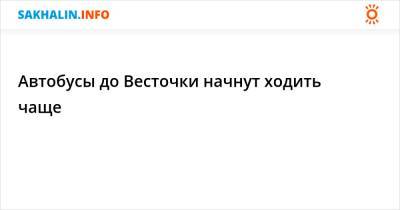 Автобусы до Весточки начнут ходить чаще - sakhalin.info - Южно-Сахалинск