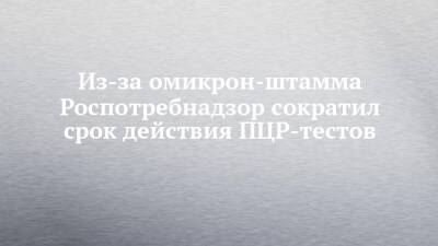 Анна Попова - Из-за омикрон-штамма Роспотребнадзор сократил срок действия ПЦР-тестов - chelny-izvest.ru