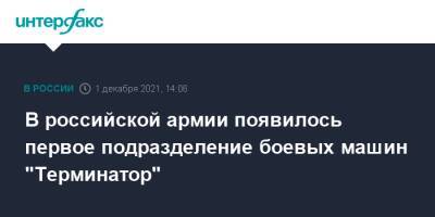 Александр Лапин - В российской армии появилось первое подразделение боевых машин "Терминатор" - interfax.ru - Москва - Россия