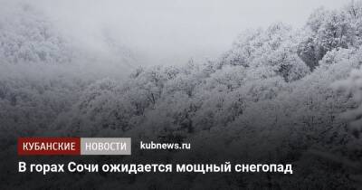 В горах Сочи ожидается мощный снегопад - kubnews.ru - Россия - Сочи - Краснодарский край