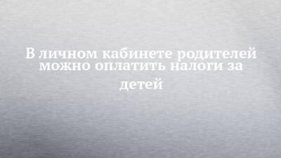 В личном кабинете родителей можно оплатить налоги за детей - chelny-izvest.ru