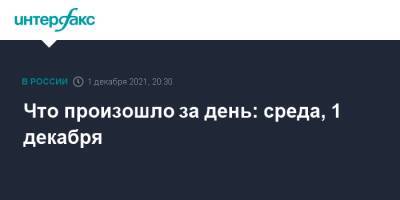 Владимир Путин - Сергей Лавров - Что произошло за день: среда, 1 декабря - interfax.ru - Москва - Россия - Иран - Афганистан