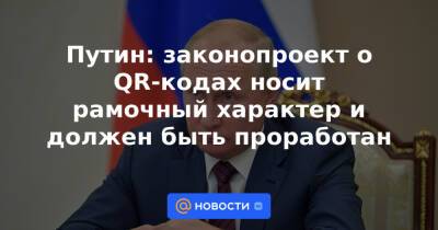 Путин: законопроект о QR-кодах носит рамочный характер и должен быть проработан - news.mail.ru
