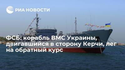ФСБ: корабль ВМС Украины, двигавшийся в сторону Керченского пролива, лег на обратный курс - ria.ru - Москва - Россия - Украина - Мариуполь - Азовское Море