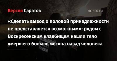 «Сделать вывод о половой принадлежности не представляется возможным»: рядом с Воскресенским кладбищем нашли тело умершего больше месяца назад человека - nversia.ru - Саратов - район Кировский, Саратов