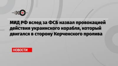 Александр Гольц - МИД РФ вслед за ФСБ назвал провокацией действия украинского корабля, который двигался в сторону Керченского пролива - echo.msk.ru - Россия - США - Украина
