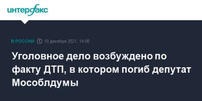 Татьяна Петрова - Уголовное дело возбуждено по факту ДТП, в котором погиб депутат Мособлдумы - interfax.ru - Москва - Россия - Московская обл.