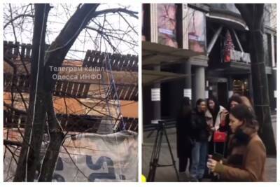 В Одессе строитель сорвался с высоты, завязалась драка с охранниками: видео ЧП на Дерибасовской - politeka.net - Украина - Одесса - Одесса - Строительство