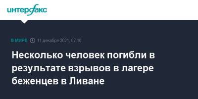 Несколько человек погибли в результате взрывов в лагере беженцев в Ливане - interfax.ru - Москва - Палестина - Ливан