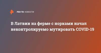 В Латвии на ферме с норками начал неконтролируемо мутировать COVID-19 - ren.tv - Латвия