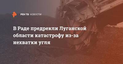 Сергей Шахов - В Раде предрекли Луганской области катастрофу из-за нехватки угля - ren.tv - Украина - Луганская обл.