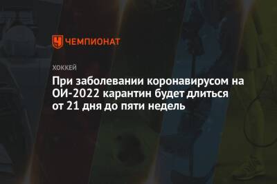 Крис Джонстон - При заболевании коронавирусом на ОИ-2022 карантин будет длиться от 21 дня до пяти недель - championat.com - Россия - Китай - США - Пекин