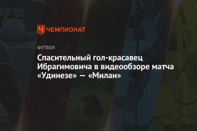 Стефано Пиоли - Спасительный гол-красавец Ибрагимовича в видеообзоре матча «Удинезе» — «Милан» - championat.com