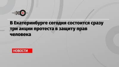 В Екатеринбурге сегодня состоится сразу три акции протеста в защиту прав человека - echo.msk.ru - Екатеринбург