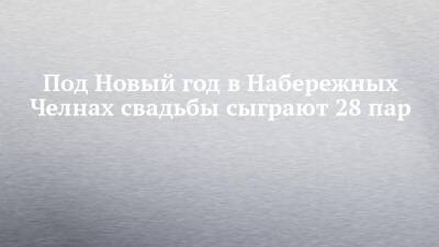Под Новый год в Набережных Челнах свадьбы сыграют 28 пар - chelny-izvest.ru - Набережные Челны