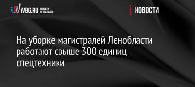 На уборке магистралей Ленобласти работают свыше 300 единиц спецтехники - ivbg.ru - Украина - Ленинградская обл.