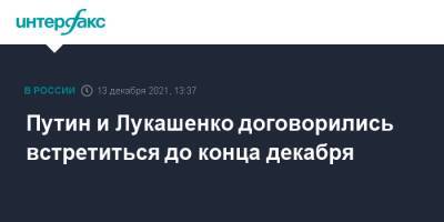 Владимир Путин - Дмитрий Песков - Александр Лукашенко - Путин и Лукашенко договорились встретиться до конца декабря - interfax.ru - Москва - Россия - Крым - Сочи - Белоруссия