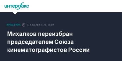 Никита Михалков - Михалков переизбран председателем Союза кинематографистов России - interfax.ru - Москва - Россия